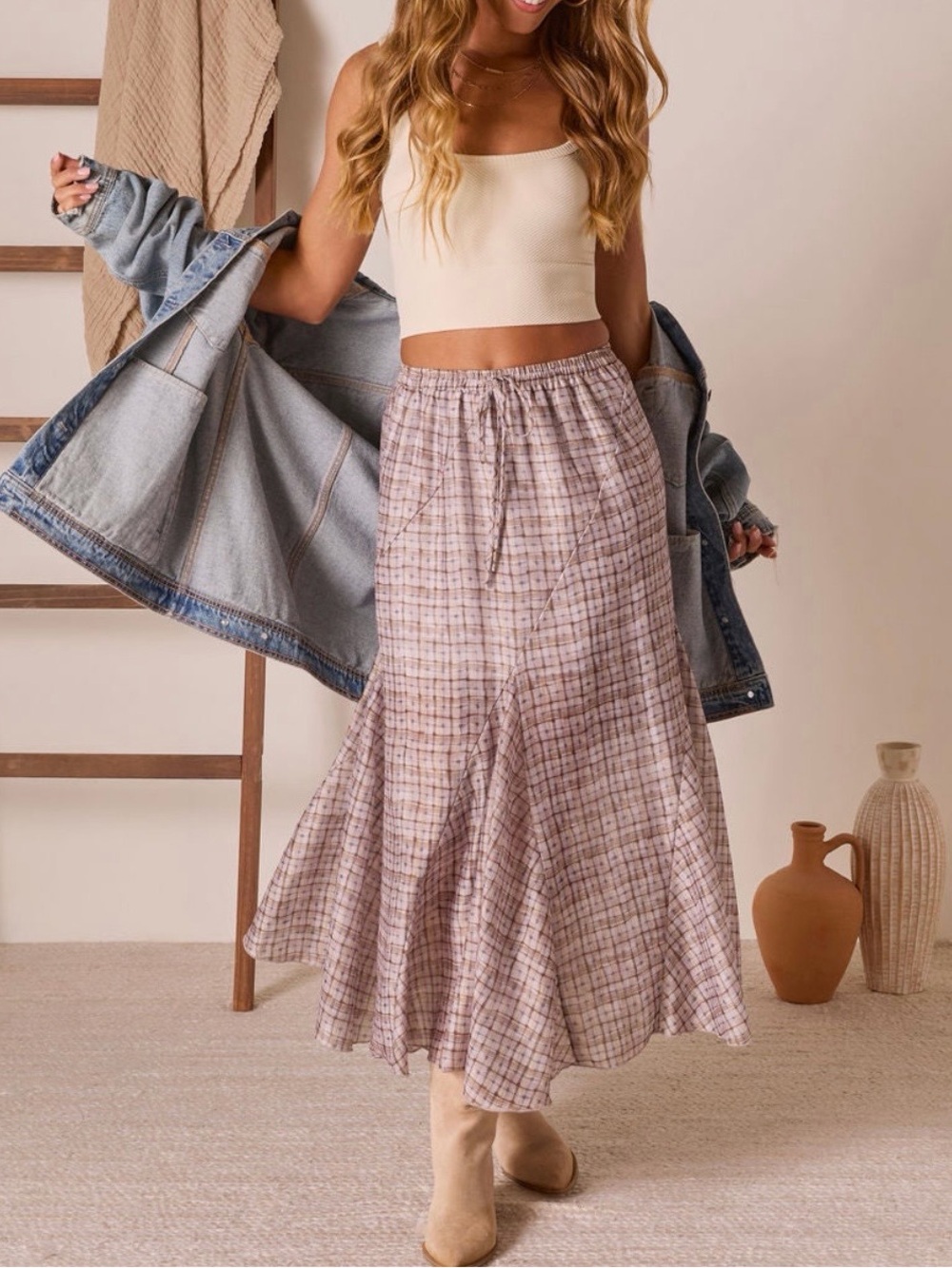Vici Range Romance Drawstring Maxi
Skirt NEW